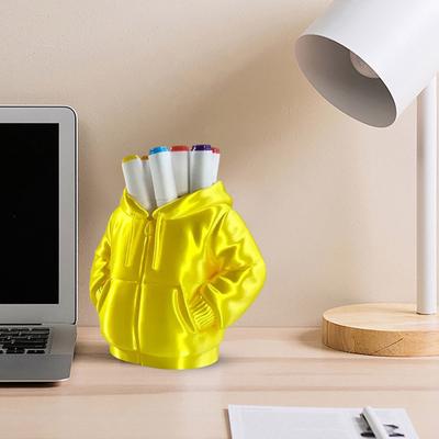 Daunenjacke mit Kapuze Stifthalter 3D-gedruckter Daunenmantel Schreibwaren Stift-Organizer Behälter Heim Büro Schreibtisch Dekoration Ornament