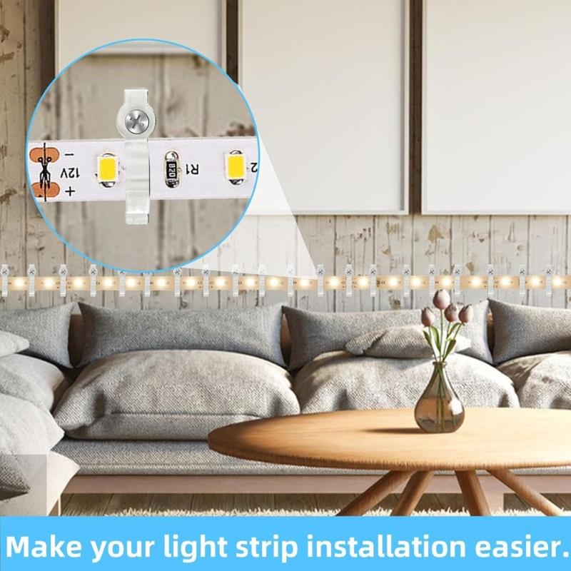 100Pcs Transparency LED Bar Light Mounting Clips With 10mm Wide for Waterproof Light Strips Fixing and Secure Install