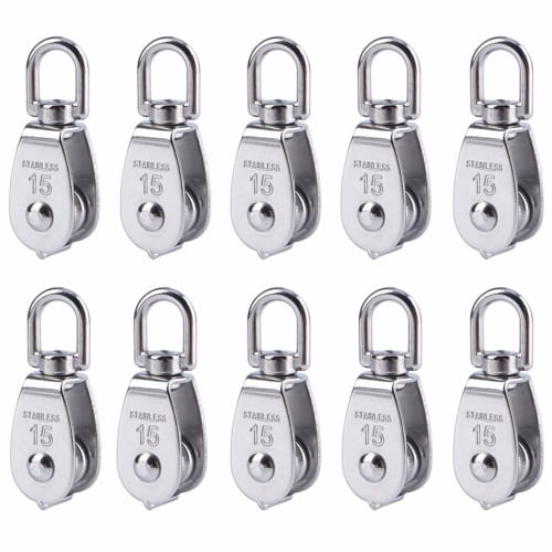 Buttonr Rustfritt Stål Talje, SUS304 18-8 Rustfritt Stål, for Lastetransport og Løfting (15mm, Sett med 10)