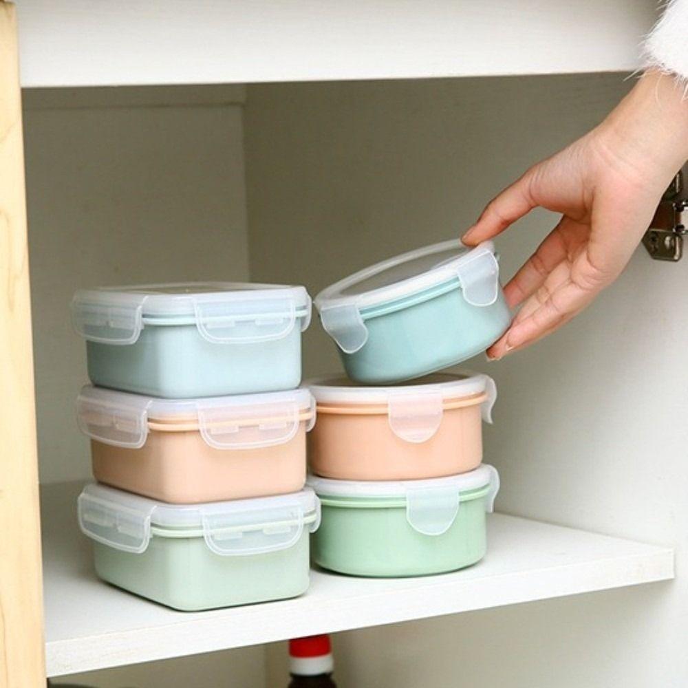 5PCS Portable Rectangle Shape Portable Lunch Box Blue/Green/Pink Plastic Meal Prep Container Snack Container Kitchen Countertop