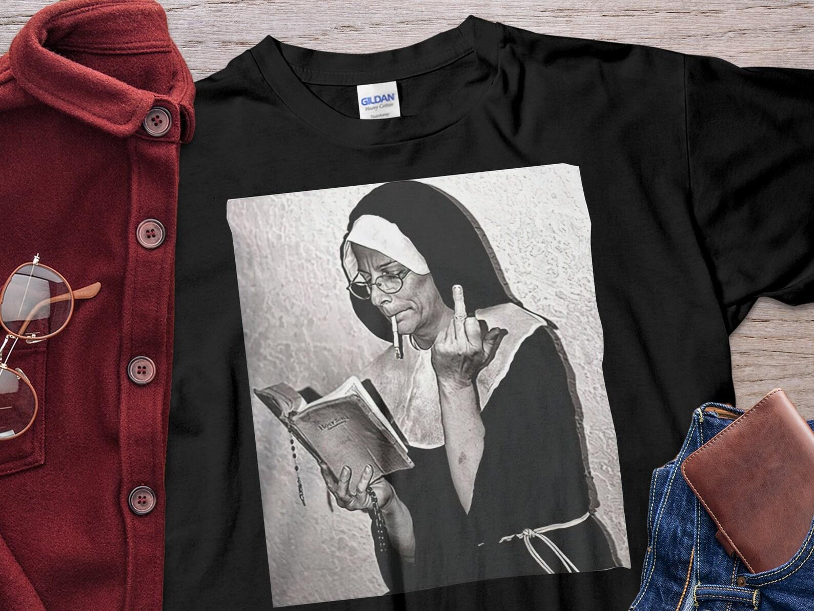 Nun Middle Finger Unholy Nun Shirt Unisex T-Shirt 2XL