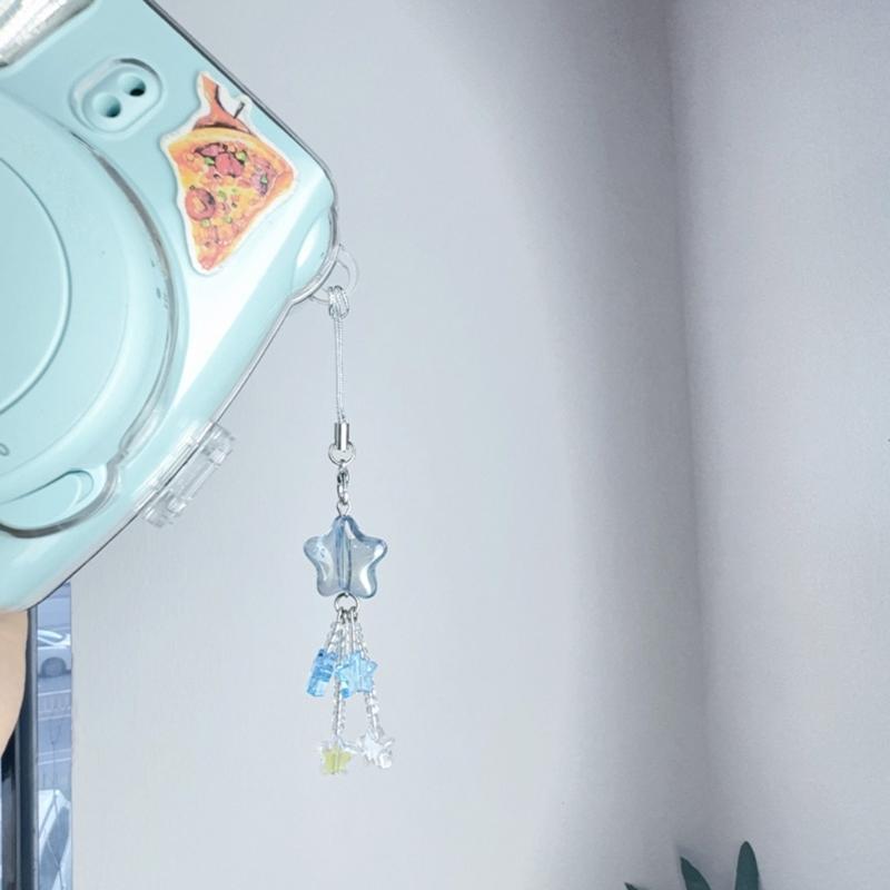 Star Bead Tassels Pendant Phone Charm Hanging Rope Cute Phone Chain Strap Bag Decoration Lanyard Keychain Accessories