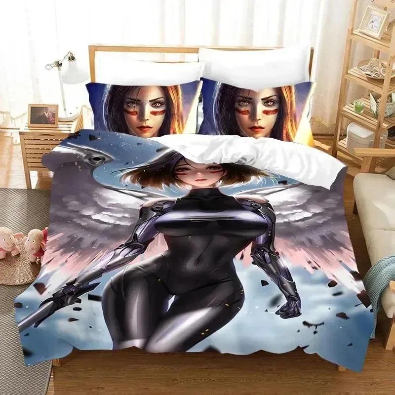 3D Film ALITA Battle Angel Bettwäscheset Jungen Mädchen Einzel- Queen-Size Bettbezug Kissenbezug Bett Kinder Erwachsene Heimtextilien