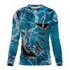 Fishing Series 3D Digital Printed Men's Street Trendy Round Neck Long Sleeve T-shirt
