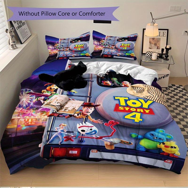 3pcs Toy Story 4 Movie Design Bedding Set Includes Quilt Cover and Pillowcases, Suitable for All Seasons D077