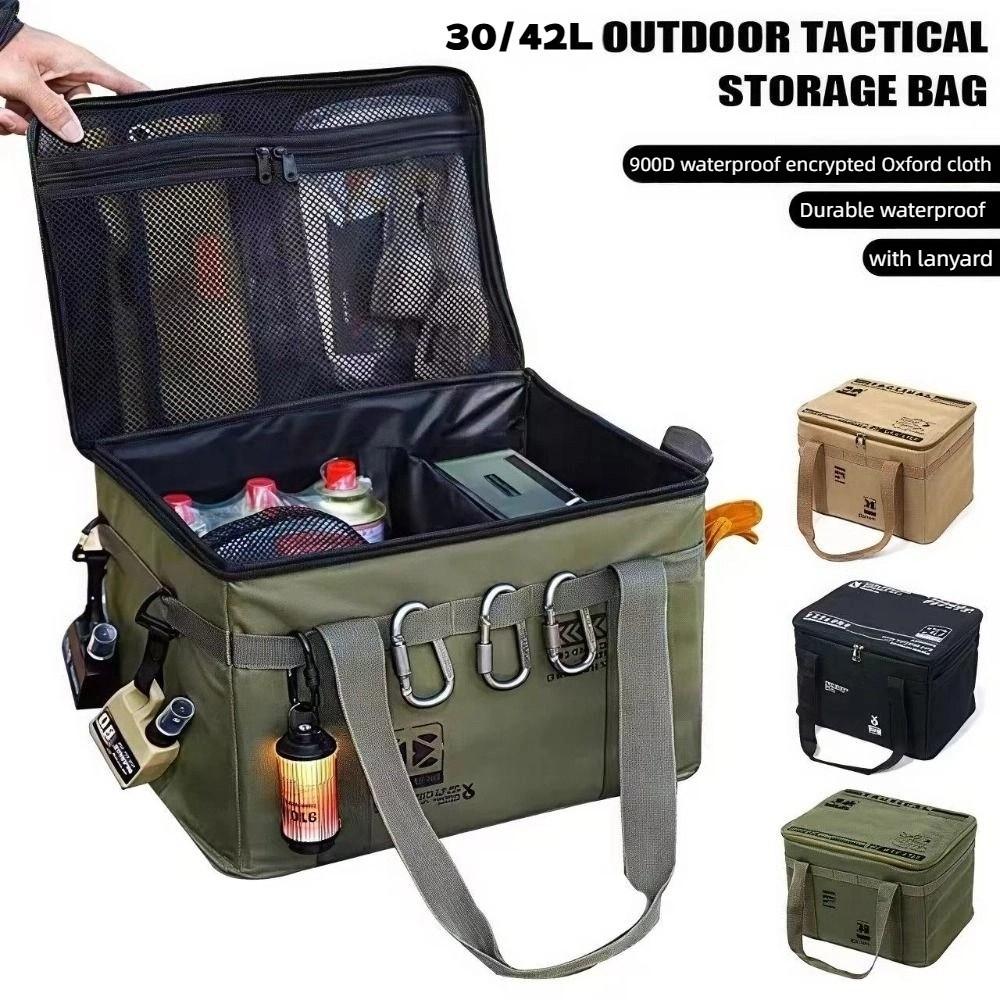 30/42L Picnic Storage Bag Foldable Storage Boxes Thickened Camping Storage Bag Outdoor