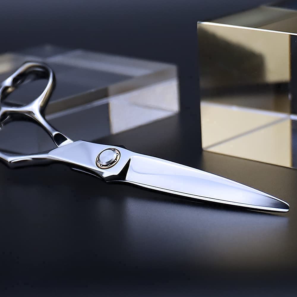 AOLANDUO professionelle Haarschneideschere sind 6 Zoll und haben sehr scharfe 440C Stahl Haarschneideschere sind haben glatte Bewegungen und fein kommen