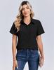 Chemise Boutonnée Manches Courtes Couleur Unie pour Femme - Haut Business Casual/Formel pour le Travail, Collection Printemps/Été 2026