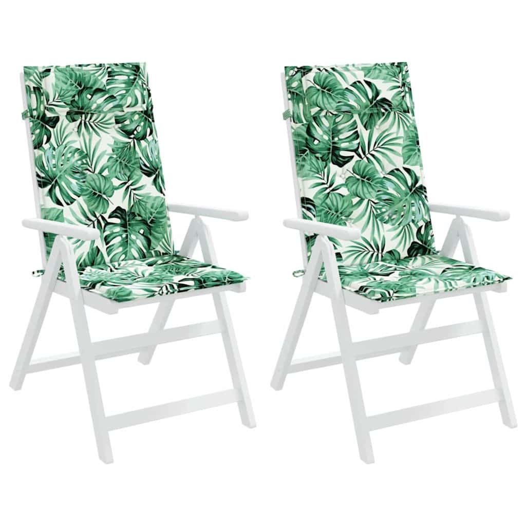 High Back Seat Cushions 2 Pcs Leaf Pattern Oxford Fabric
