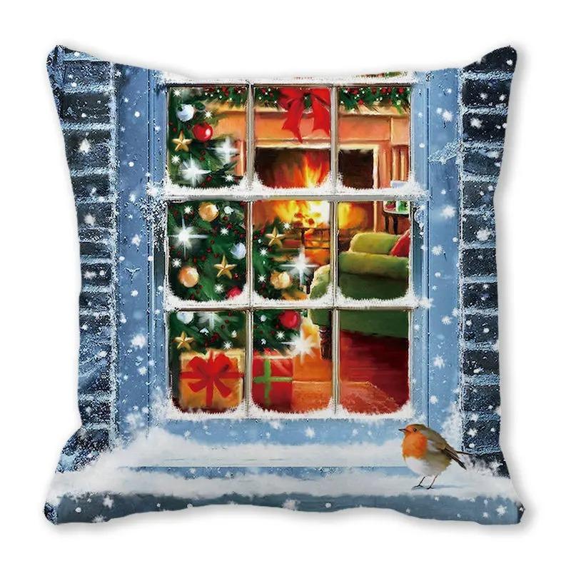 Christmas Themed Pillowcases Car Accessories Office Santa Claus Living Room Sofa Home Pillowcases