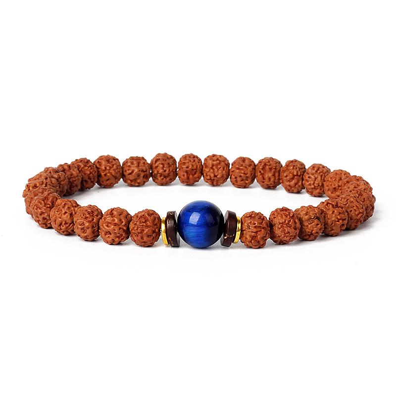 Natural Wood Star Moon Bodhi Seeds Bead Bracelet Promotes Meditation Wisdom & Good Luck Fortune Enlightenment Harmony Jewelry