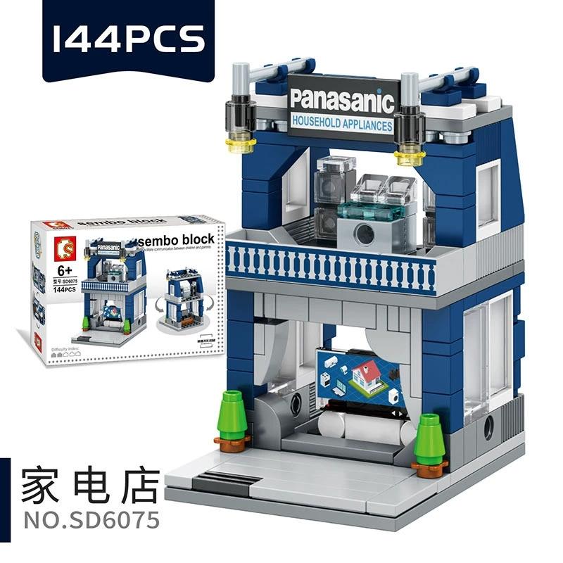 European City Series Street View European Architecture Shop Shopping Scene Puzzle Assembled Building Block Toys  Playsets Children's Gift Presents