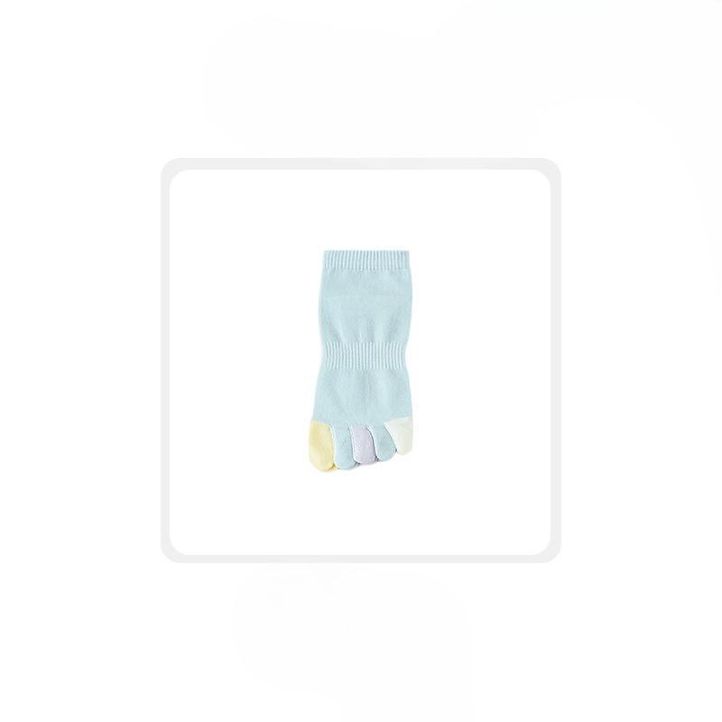 Female Spring and Autumn Fashion Simple Color Lovely Breathable Short Tube Five Finger Cotton Socks