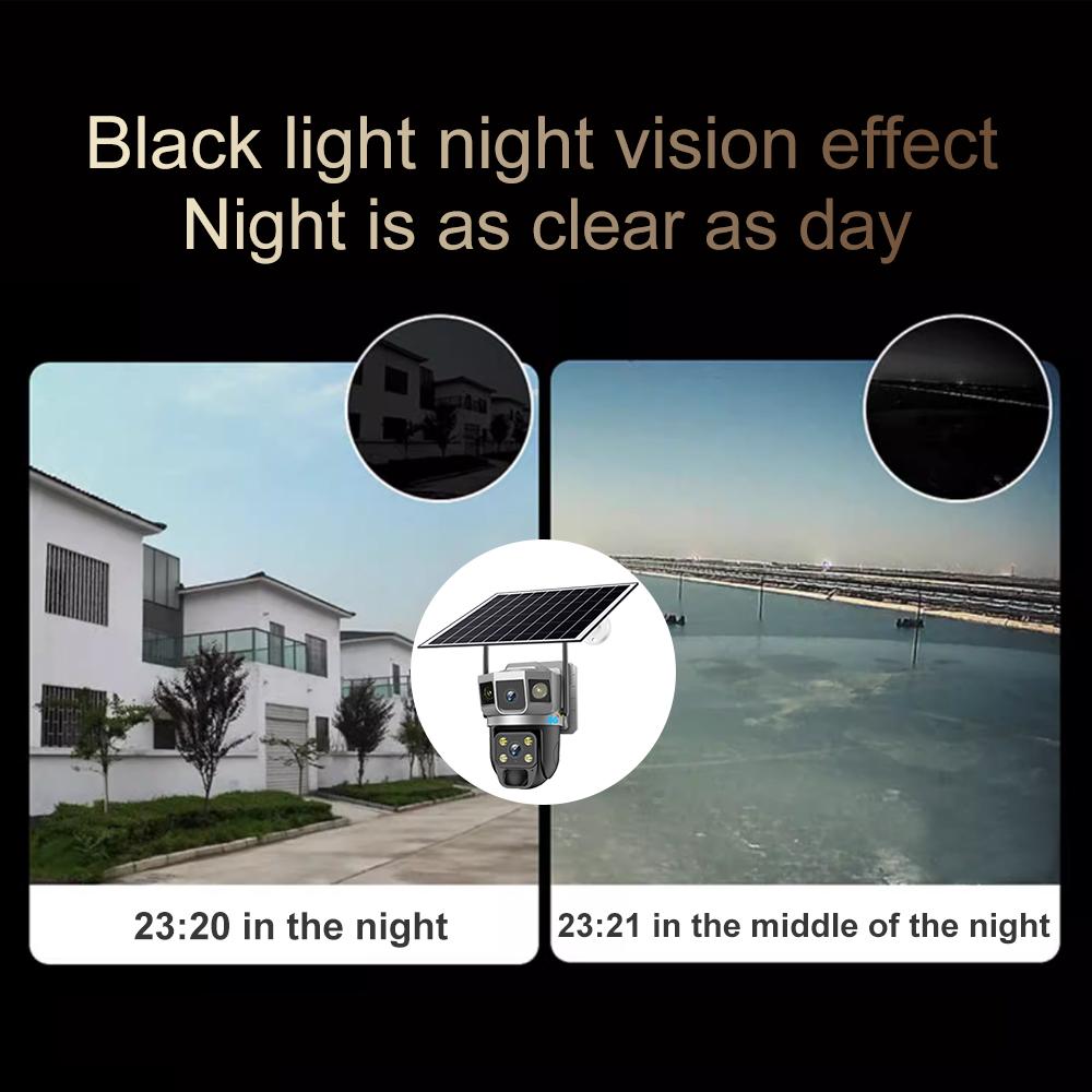 12MP IP Camera 4G SIM Outdoor Three Screens Panoramic View PTZ IP Camera AI Tracking Security Protection CCTV Video Surveillance