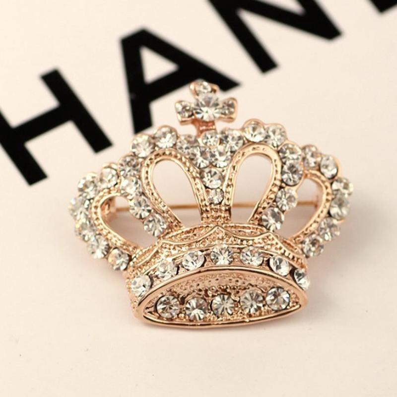Fashion Elegance Women Crown Shape Princess Brooch Dress Pin