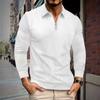 Spring/Autumn Jacquard Long-Sleeved Collared Zip-Up Men's Relaxed-Fit Casual Polo Sweatshirt