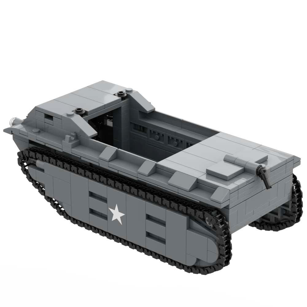 LVT-1 Amphibious Landing Craft Military Building Block Toy Bricks Set with Soldiers