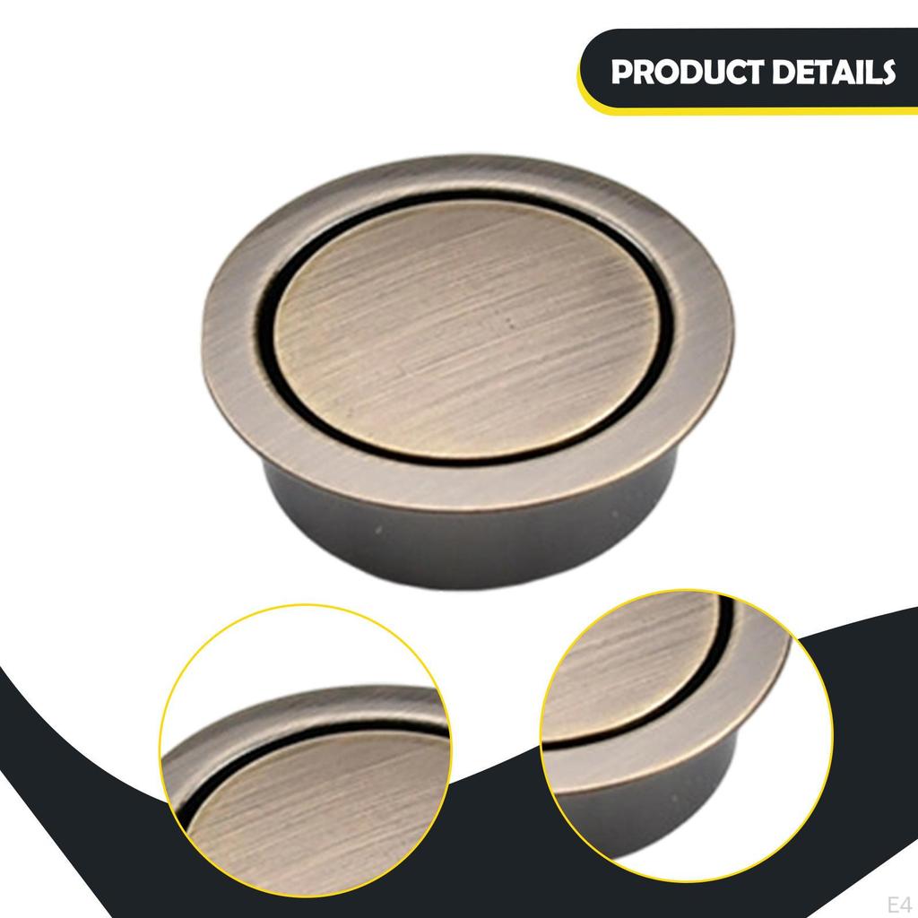Concealed Flush Pull Handle Hardware Round 42mm Recessed Door Multipurpose for Sliding