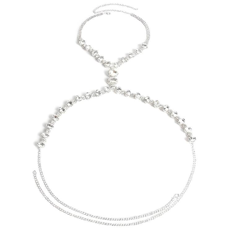 

Современные украшения для тела унисекс с кристаллами, подходящие как для формальной, так и для фестивальной одежды. белый