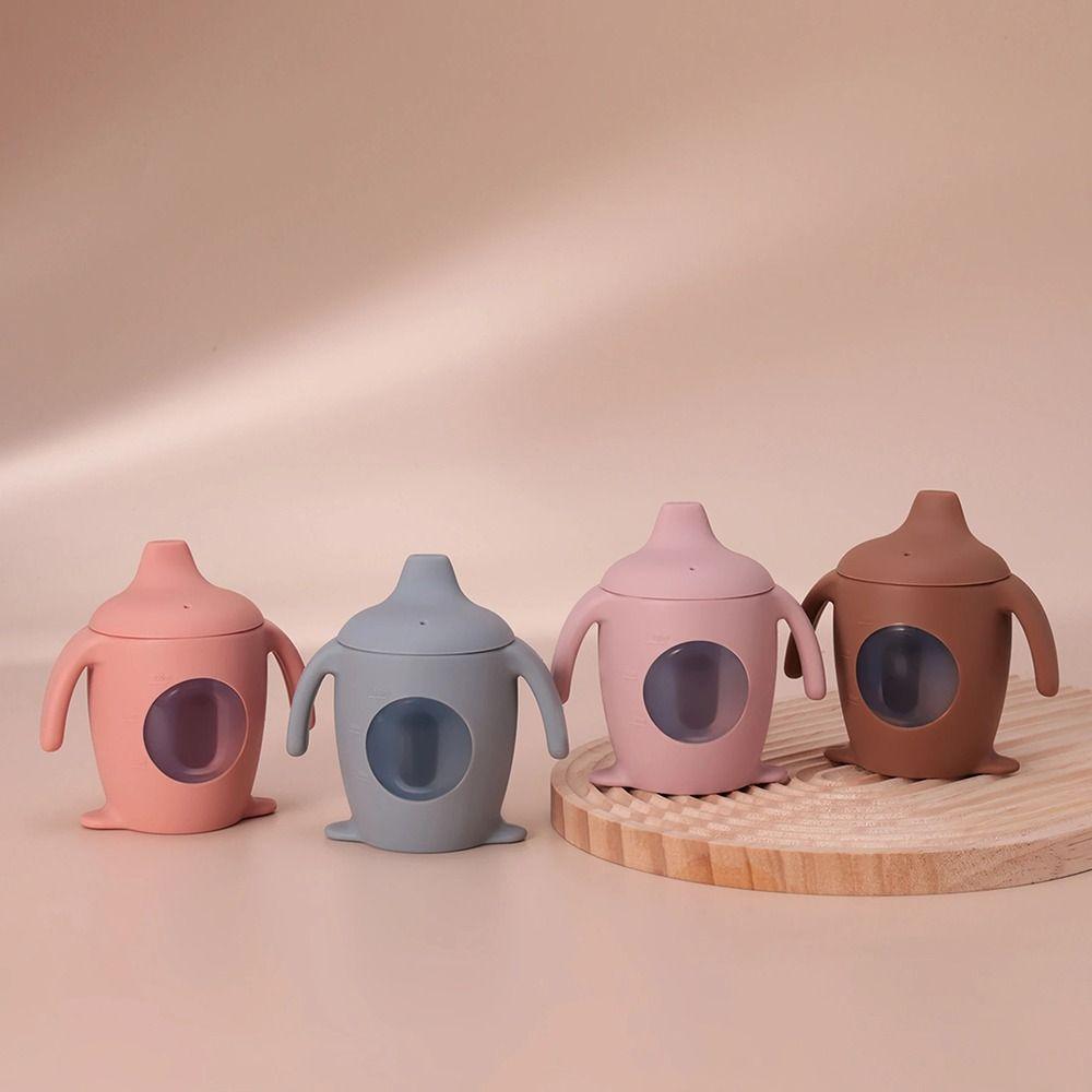 Leakproof Baby Water Bottle With Scale Anti Drop Duckbill Cup Portable Infant Cup Infant