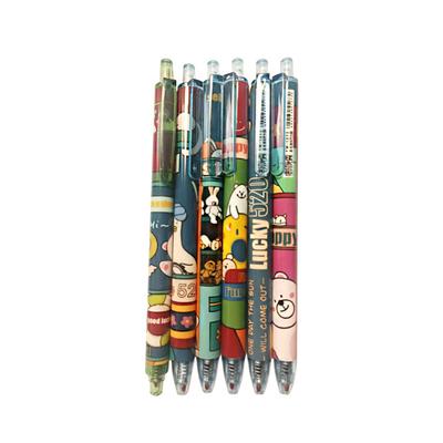 6 Stück Cartoon Niedlich Kreativ Student Drücken Schwarze Tinte Neutralstift Business Unterschriftenstift Schreibwaren Bürobedarf