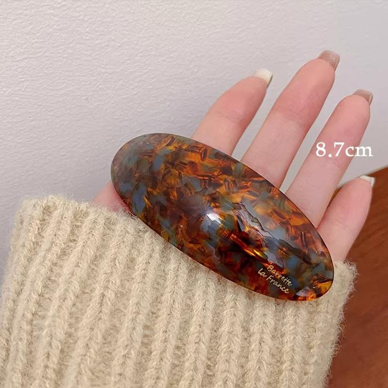 

France Oval Acetate Ponytail Hair Clip for Women Straight Clips Korean INS Sweet Girls Hairpin New Headwear Fashion Streetwear