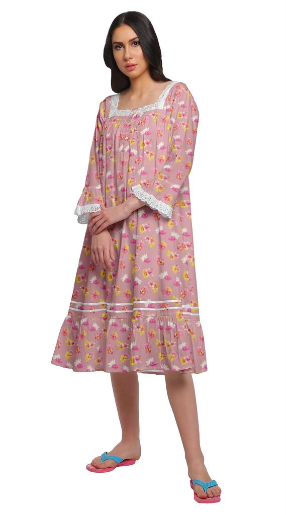 Moomaya Ausgestellte Nachtwäsche aus Baumwolle in A-Linie für Damen