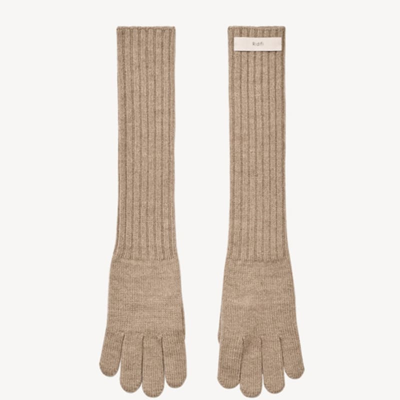 

RIDIFI Длинные шерстяные перчатки без пальцев (бежевый) FREE