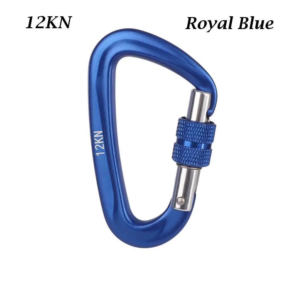 12KN Outdoor Automatic Lock Buckle D Shaped Carabiner Clasp Keyring Clip Sports Rope Buckle Water Cup Buckle Climbing Tools