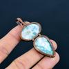 Larimar Anhänger Edelsteinschmuck, Kupfer elektrogeformter Anhänger, Handgefertigter Schmuck Geburtssteinanhänger, Geschenk für Ihn