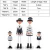 Wooden Navy Style Miniature Dolls Decor Family Dolls with Angel Wing Ornament Desktop Crafts