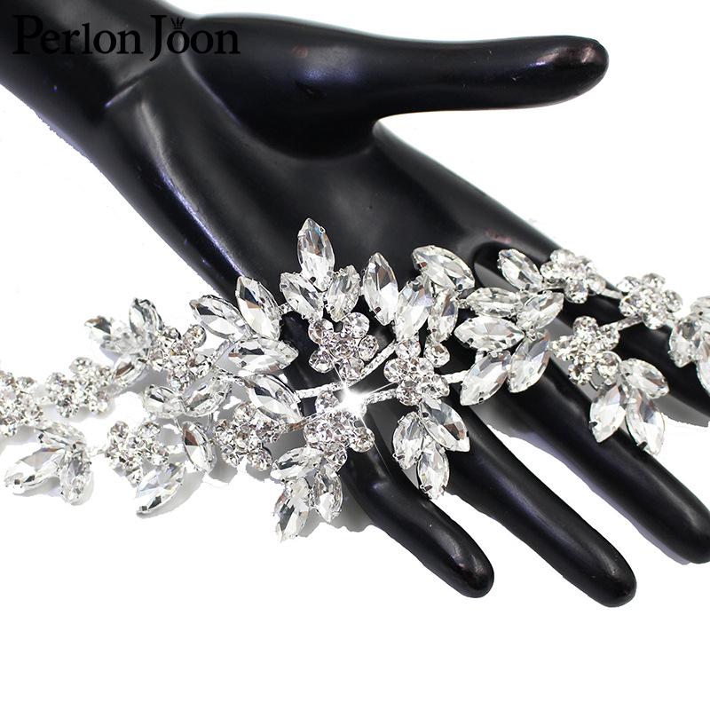 Crystal Branch AB Silver Rhinestone Flower Sew-on Wedding Dress Accessory