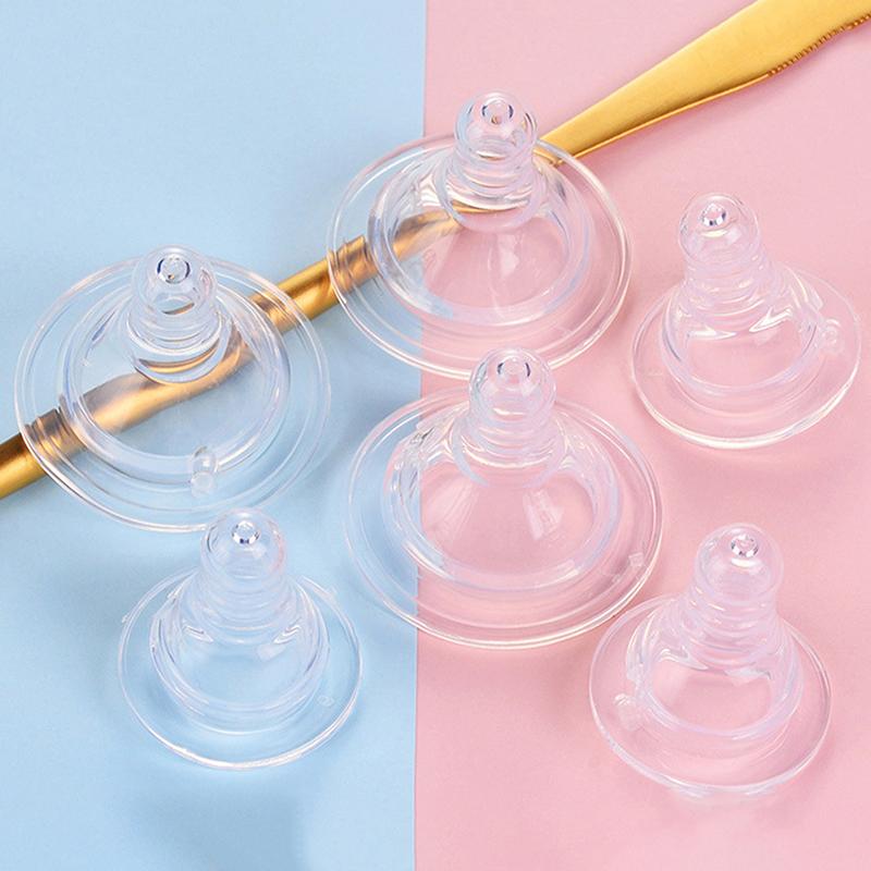 2Pcs Baby Silicone Wide Neck Soft Teats Nipple Circle Hole S/M/L Size Cross Hole Baby Bottles Natural Flow Nipples