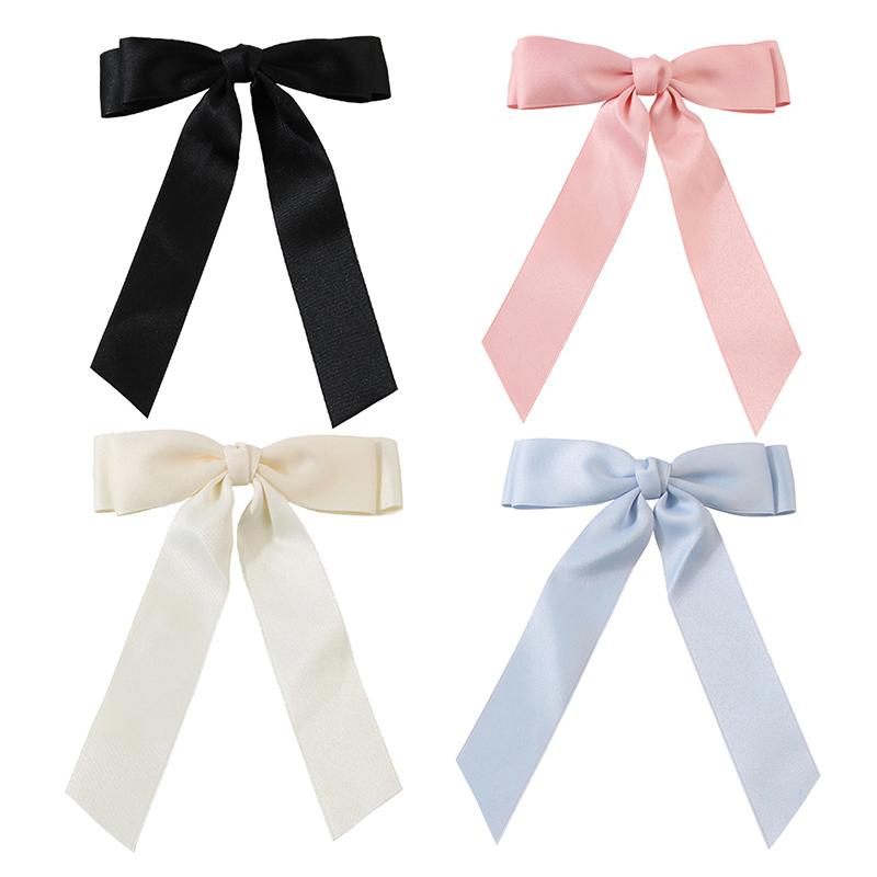 Korean Style Fabric Hair Bow Hairpin For Women Girls Ribbon Hair Clips Bowknot Spring Clip Female Hair Accessories