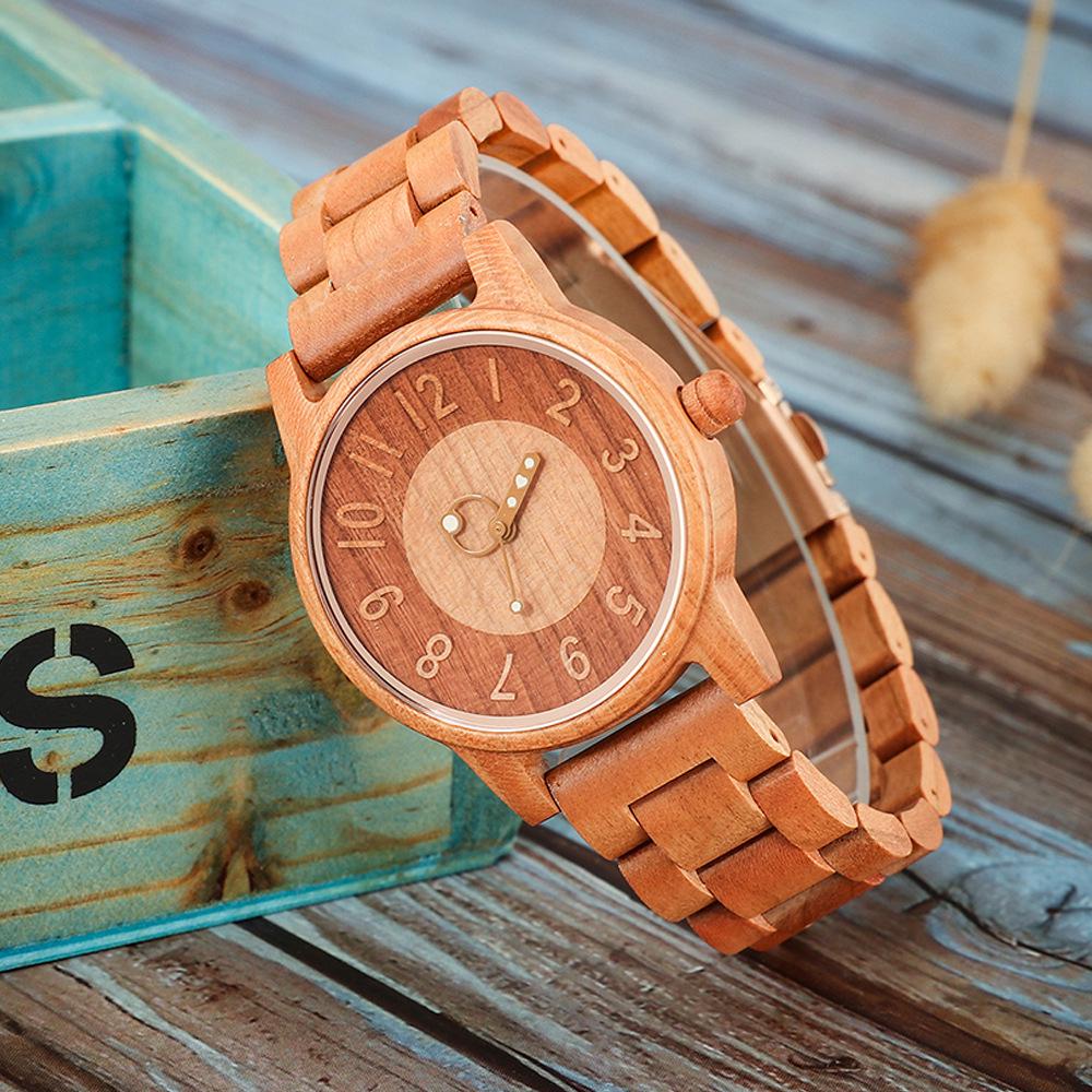 Vintage Rotes Kirschholz Quarz Uhr für Paare - Modisches und Kreatives Design für Männer und Frauen