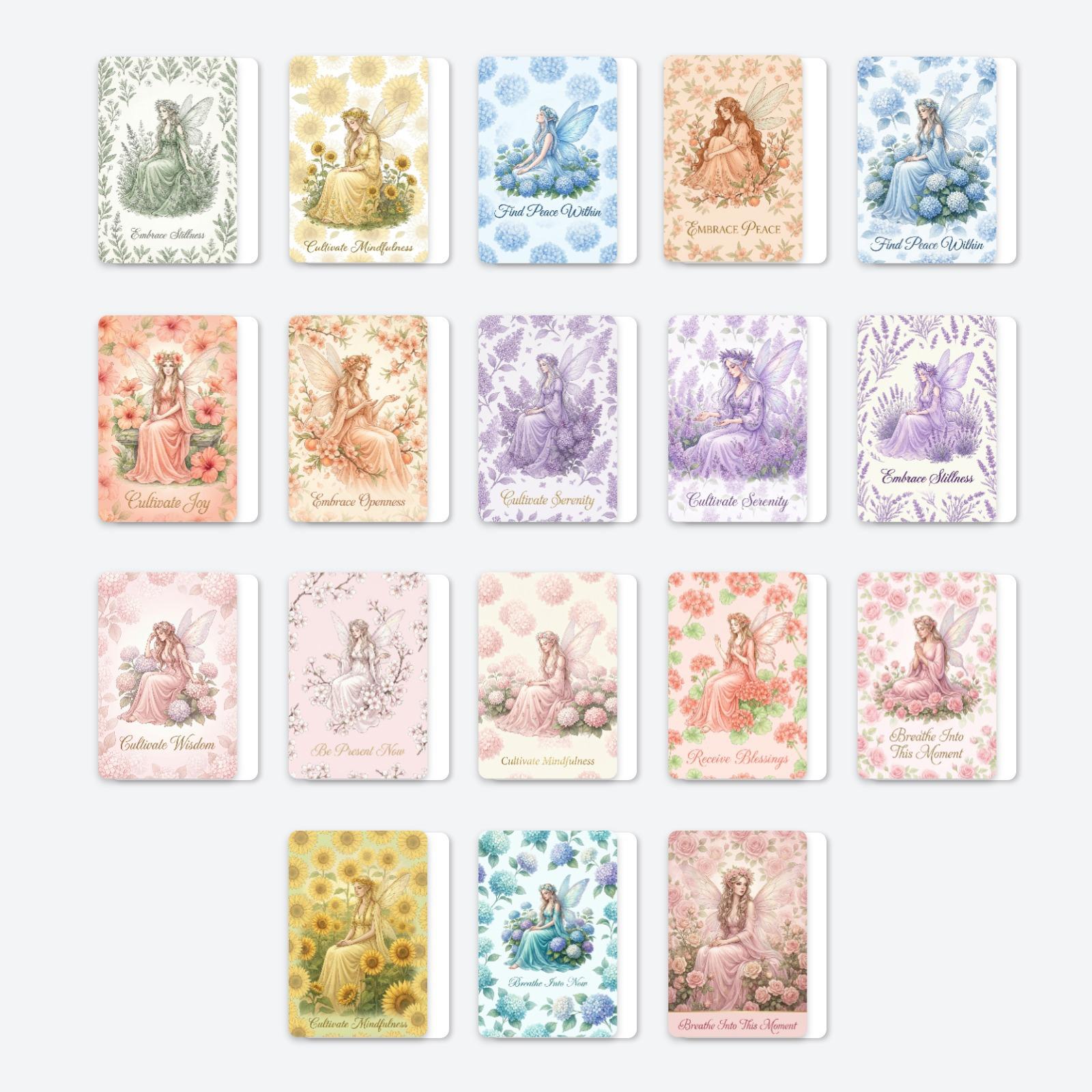 

36 Dream Flower Elf Mindfulness Meditation Cards Gift Decoration Message Relaxation Text Cards RXHB0459