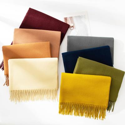 Red Imitation Cashmere Scarf, Pure Color, Women's Winter Accessory, High-end Feel, Versatile, Perfect for New Year Wrapping.