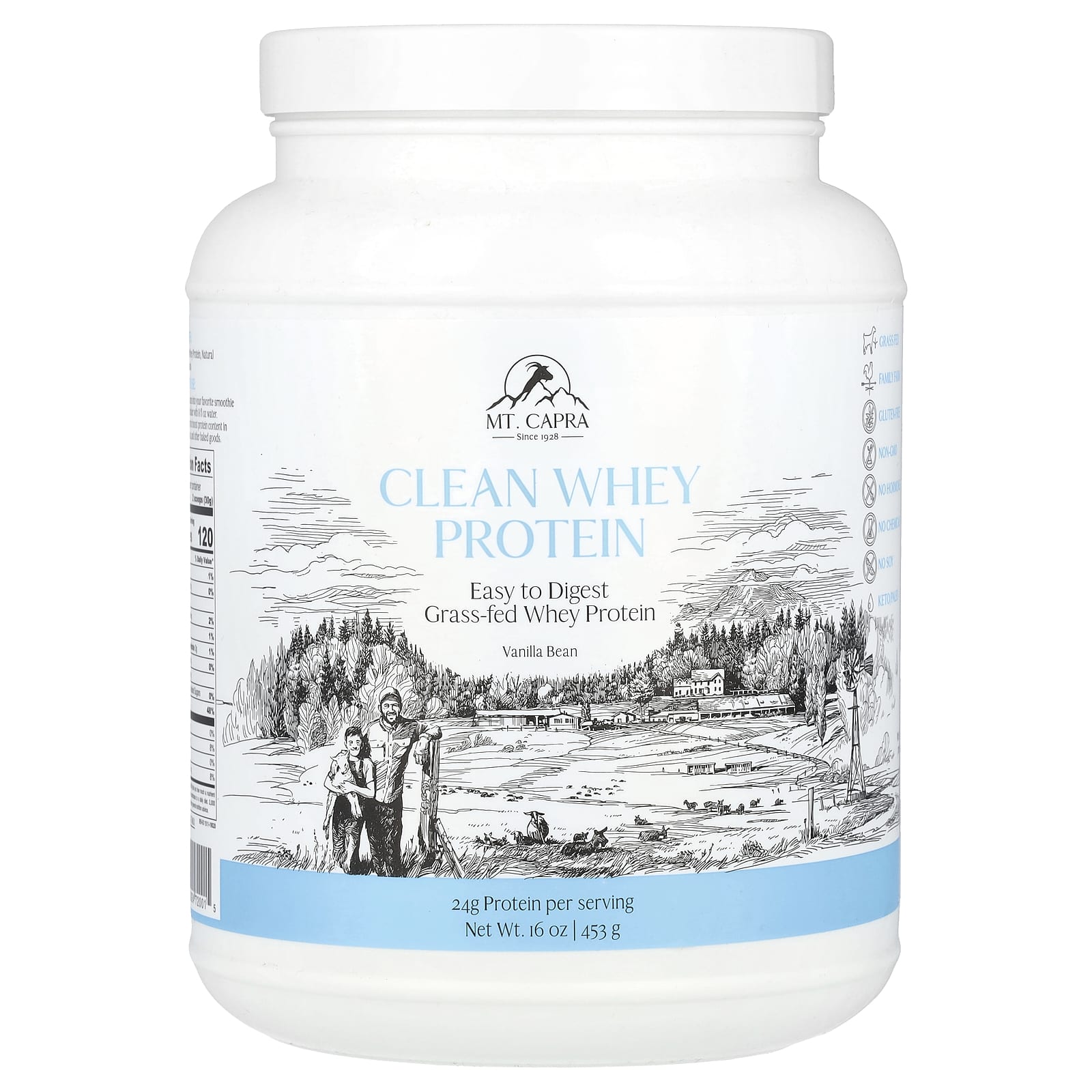 

Mt. Capra, Clean Whey Protein, Vanilla Bean, 16 oz (453 g)