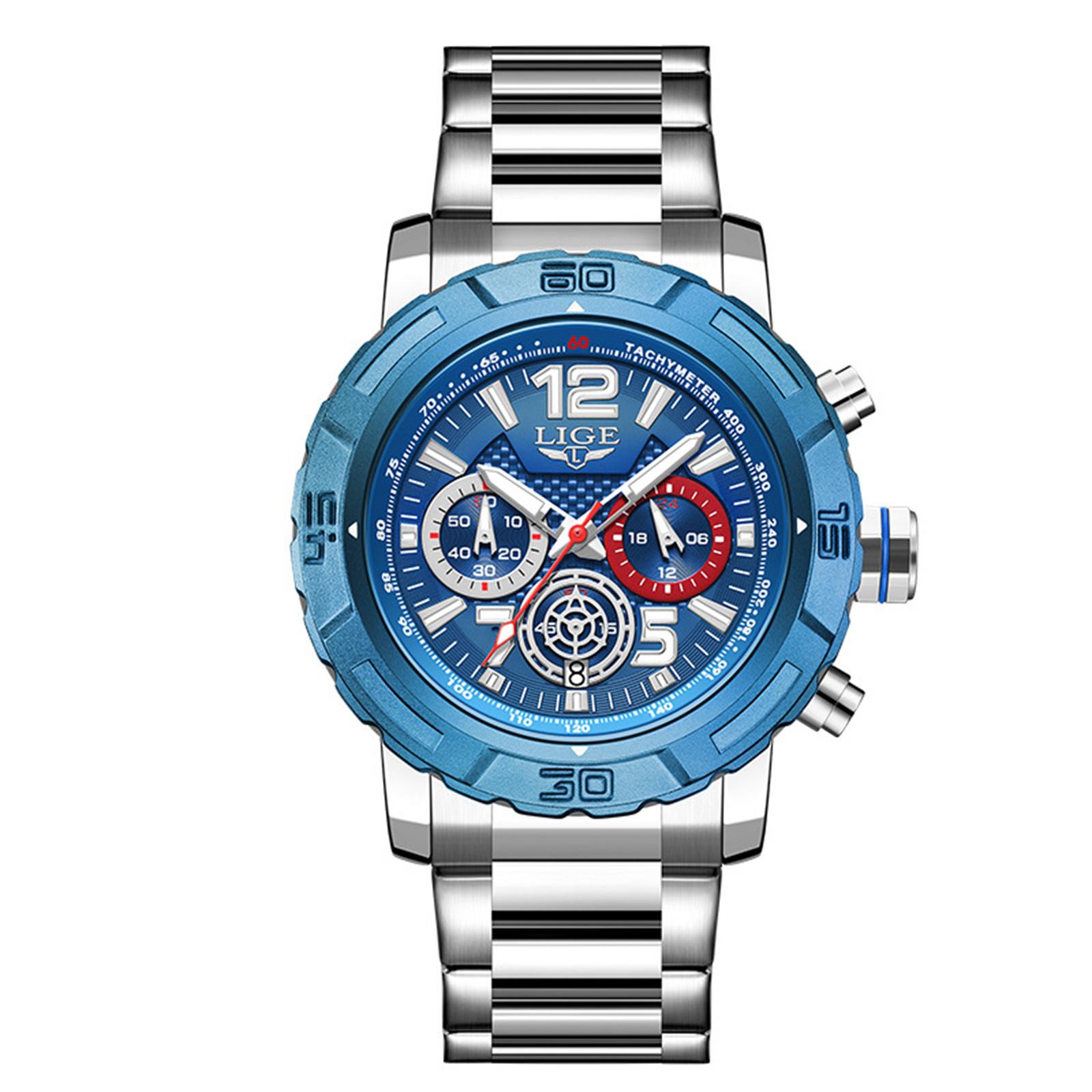 

Мужские водонепроницаемые светящиеся наручные часы-будильник для бега One Size