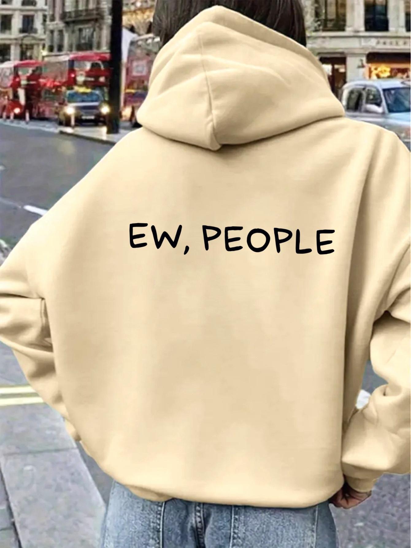 

EW PEOPLE letter Printed Sweatshirt for Women s Autumn and Winter Top Long Sleeved Sweatshirt Casual Women s Clothing 3XL