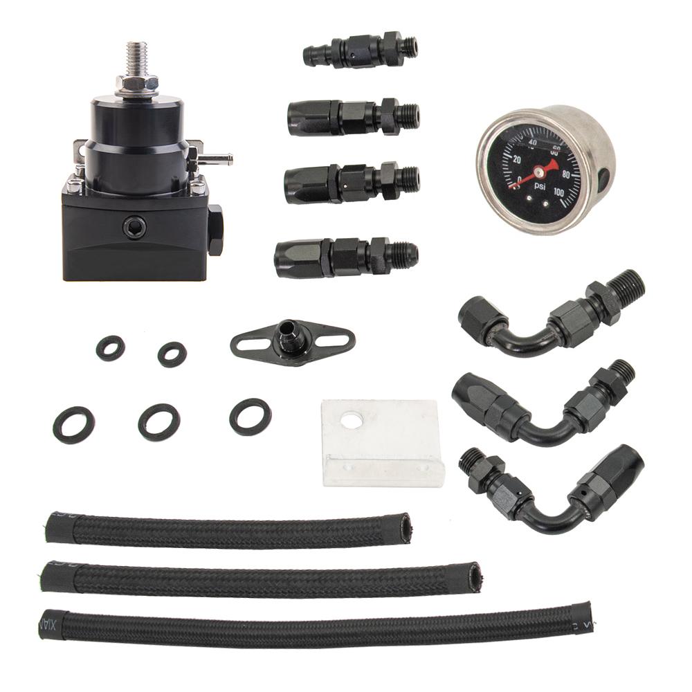 Universal Adjustable Fuel Pressure Regulator Oil 160psi 100psi Gauge AN6 AN 6 Fuel Pressure Regulator Kit Fitting End Colourful