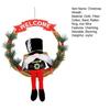 Christmas Gnome Wreath 13 Inch Artificial Vine Wreath with Soldier Gnome Front Door Welcome Sign for Indoor Outdoor Xmas Home Porch Decor