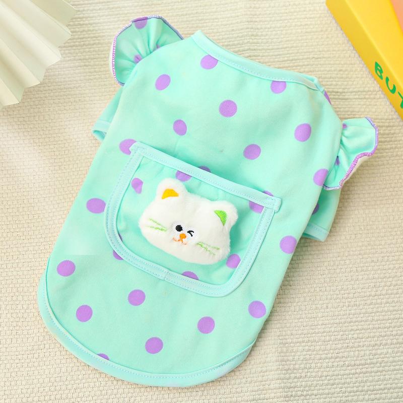 

Жилет для щенка Лето 2025 Одежда для собаки Кошки Наряд для собаки-девочки Чихуахуа Бишон фризе Одежда для питомца Кошки Собаки Футболка Вязаные майки XS синий