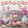 12pcs Valentine's Day Heart Shaped Ornaments, Valentine's Day Hanging Decorations, Heart Shaped For Wedding Party Valentine's Day