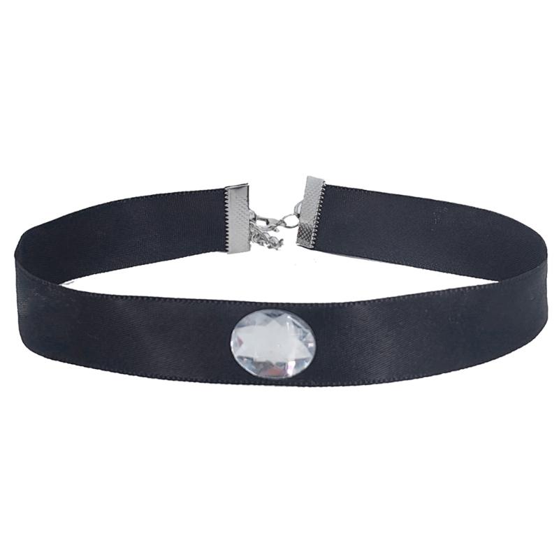 Women Princess Headband Choker for Halloween Cosplay Parties with Rhinestones Decors Kids Girl Costume Hair Accessories