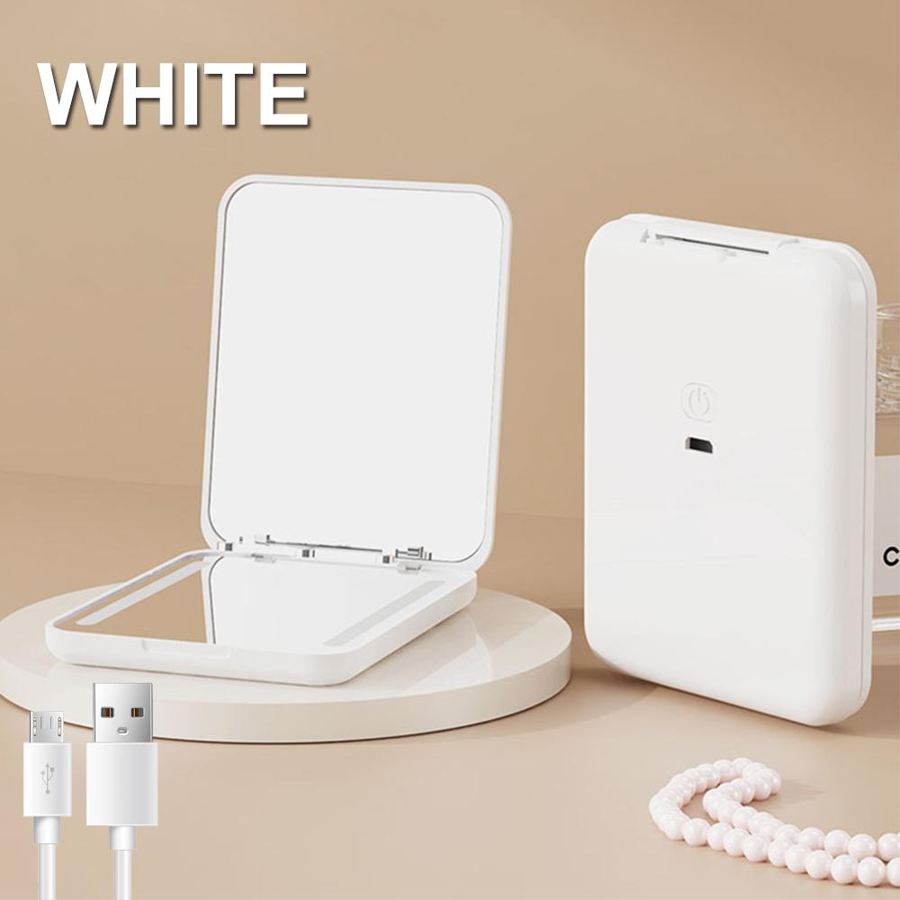 Pocket Mirror 1X/2X Magnification LED Compact Travel Makeup Mirror with Light 2-Sided Folding Handheld Small Lighted Mirror