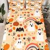 Cute Ghost Bedding Set For Boys, Girls, Teenagers, Bats, Pumpkin Lanterns, Halloween