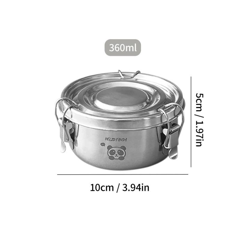 

1 Piece Portable Round Lunch Box with Lid 304 Stainless Steel Food Storage Container Leak-proof Bento Box For Camping Picnic