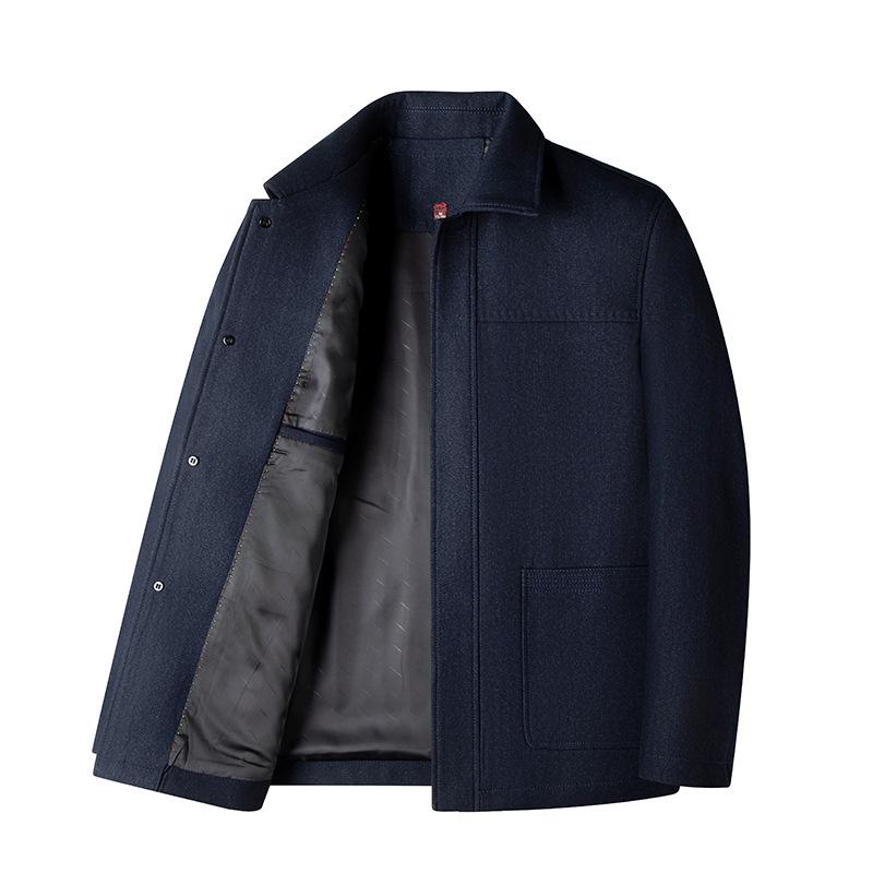 Men's Winter Casual Button-Up Jacket - Middle-Aged & Elderly Fashionable Lapel Top