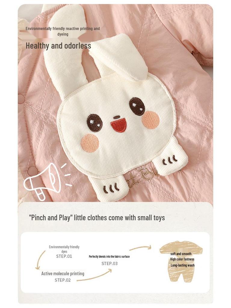 Super Cute Thickened Cotton Winter Romper - Warm Baby Crawling Suit & Newborn Onesie